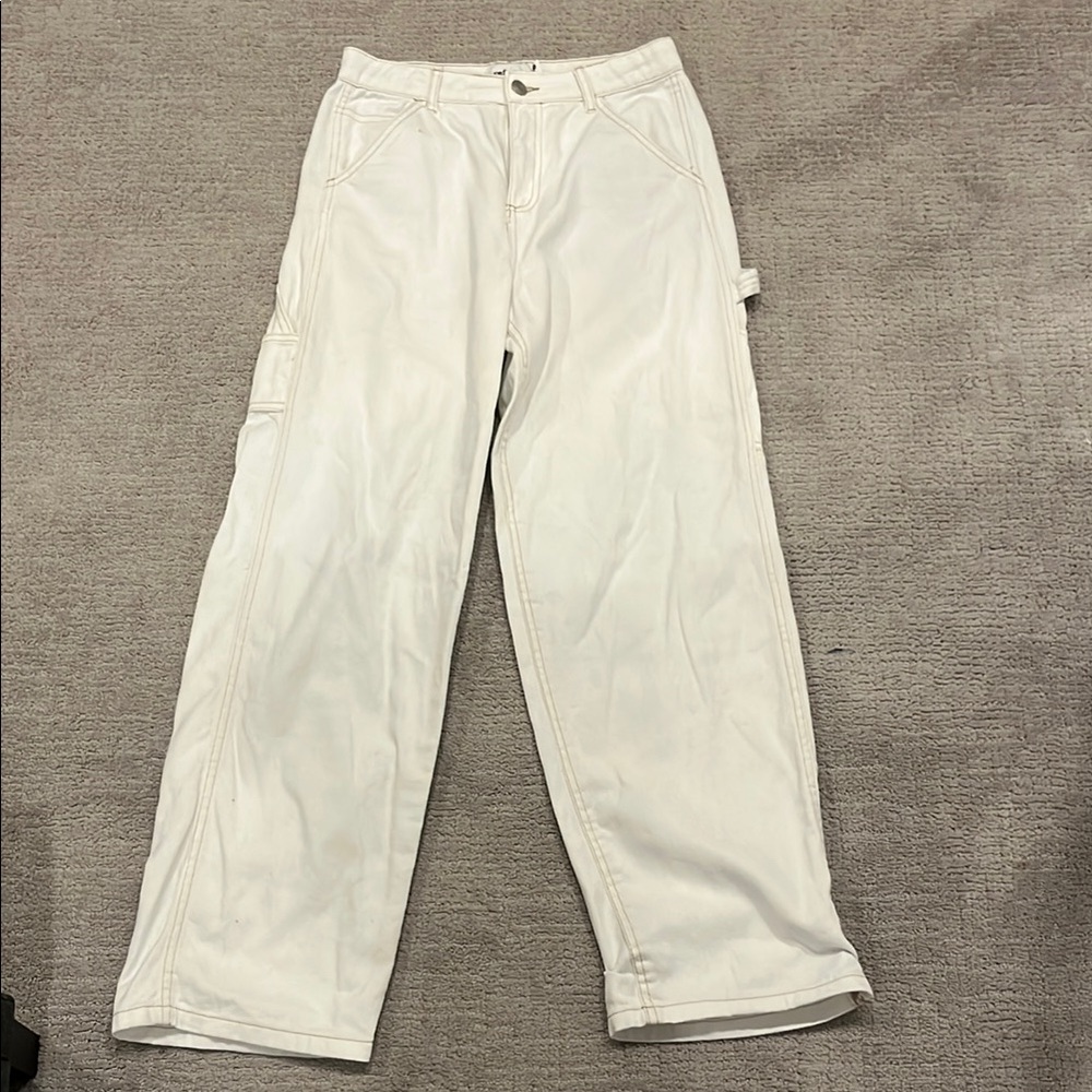 White/Cream Painter Pants Jeans
